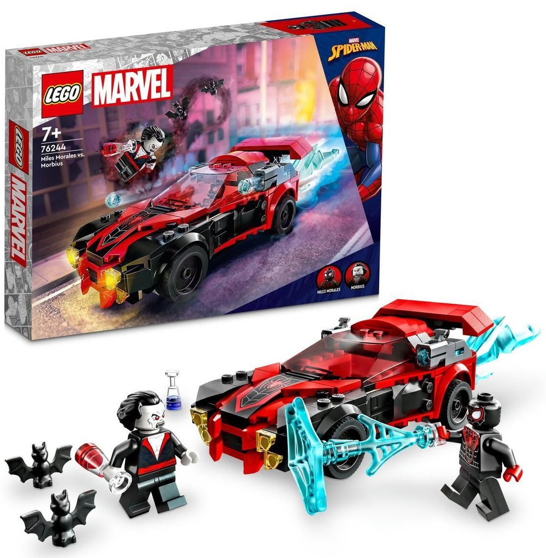 LEGO Marvel Miles Morales Morbius’a Karşı 76244 - 7 Yaş ve Üzeri için Oyuncak Yapım Seti(220 Parça)